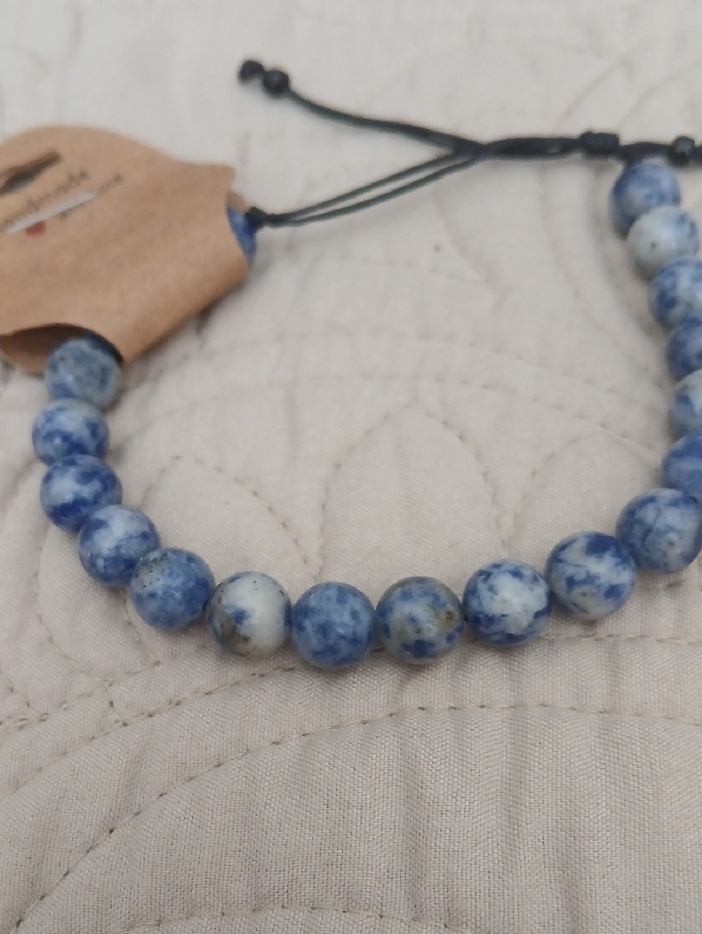 Sodalite Beaded Adjustable Cord Bracelet.